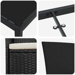 vidaXL Ensemble de salle à manger pour jardin 3 Pièces Noir Poly rotin