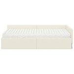 vidaXL Cadre de lit d'angle avec matelas Autre 2 Pièces Crème Velours