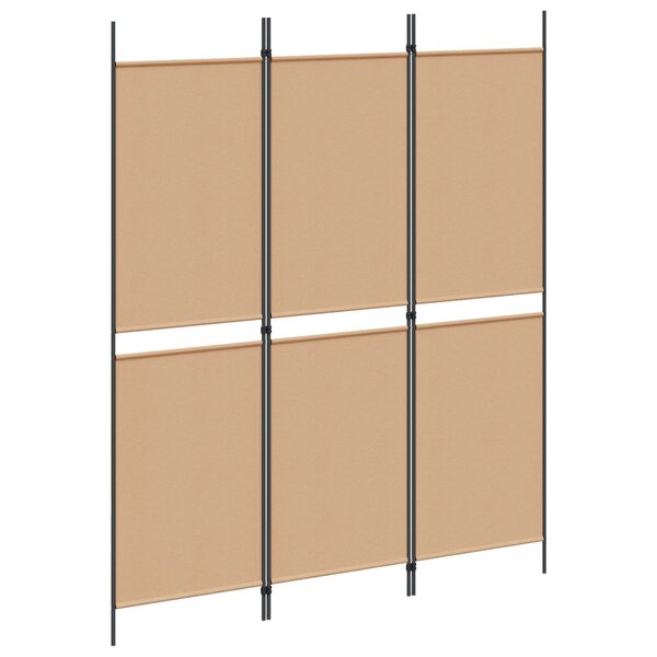 vidaXL Paravent 3 panneaux Beige 150 x 180 cm Tissu