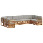 vidaXL Ensemble de canapés d'extérieur 10 pc Gris Naturel et Clair