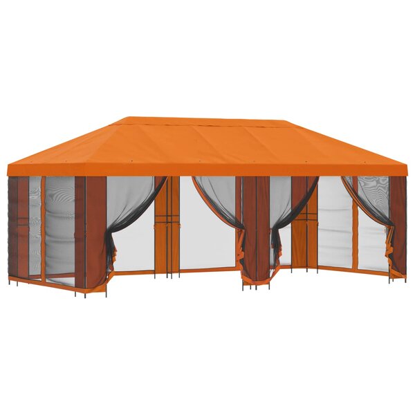 vidaXL Abri de jardin avec parois 6 x 3 m Orange Polyester et Acier