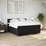 vidaXL Sommier à lattes de lit avec matelas Noir 200x200 cm Tissu