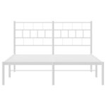 vidaXL Cadre de lit métal sans matelas et tête de lit blanc 140x190 cm
