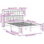 vidaXL Lit bibliothèque sans matelas blanc 140x200 cm bois pin massif