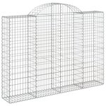 vidaXL Paniers à gabions arqués 14 Pièces 200x30x140/160 cm Fer galvanisé