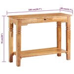 vidaXL Table console 100x40x76 cm Bois d'acacia massif