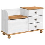 vidaXL Banc de rangement d'entrée ASKIM Blanc 100x39x62 cm Bois massif Pin