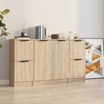 vidaXL Buffets 3 Pièces Chêne sonoma Bois d'ingénierie