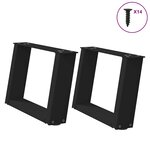 vidaXL Pieds de table basse en U  2 pièces  noir  40 x (30-31) cm  acier