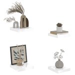 vidaXL Étagère murale flottante 4 Pièces Blanc brillant 23x23 5x3 8cm MDF