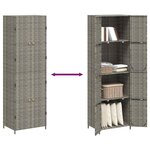 vidaXL Armoire de rangement jardin Gris 59x40x180 cm Résine tressée