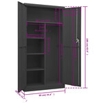vidaXL Armoire à casiers Anthracite 90x40x180 cm Acier