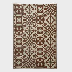 Tapis extérieur terrasse réversible - Tapis de jardin imperméable et résistant UV - Marron - 182x122 cm - HOMESCAPES
