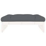 vidaXL Repose-pied de jardin 120x80 cm blanc bois de pin massif