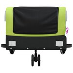 vidaXL Remorque de vélo noir et vert 30 kg fer