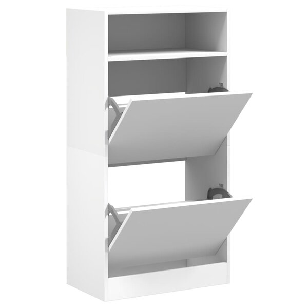 vidaXL Armoire à chaussures blanc 60x34x116 cm bois d'ingénierie