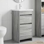 vidaXL Meuble de salle de bain avec évier Sonoma gris