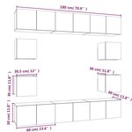 vidaXL Ensemble de meubles TV 10 Pièces Chêne fumé Bois d'ingénierie