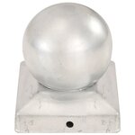 vidaXL Bouchons de poteau 6 Pièces Globe final Métal galvanisé 91x91 mm