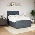 vidaXL Sommier à lattes de lit et matelas Gris foncé 140x200cm Velours