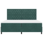 vidaXL Lit à ressort LED avec matelas Vert foncé 200 x 200 cm Velours