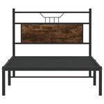 vidaXL Cadre de lit sans matelas chêne fumé 107x203 cm bois ingénierie