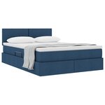 vidaXL Lit avec rangement et matelas Bleu 140 x 200 cm Velours