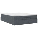 vidaXL Cadre de lit ottoman avec matelas gris foncé 140x190 cm velours