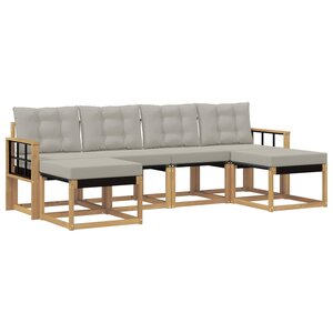 vidaXL Ensemble de canapés d'extérieur 6 pc Blanc et gris clair