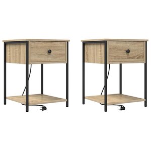 vidaXL Cabinet de chevet 2 Pièces Chêne sonoma 42 x 41 x 56 cm