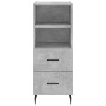 vidaXL Buffet haut Gris béton 34 5x34x180 cm Bois d'ingénierie