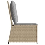 vidaXL Canapé inclinable de jardin avec coussins beige résine tressée