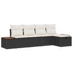 vidaXL Ensemble de canapé de jardin 5 Pièces Noir 55 x 62 x 69 cm