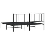 vidaXL Cadre de lit métal sans matelas et tête de lit noir 180x200 cm