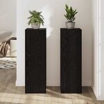 vidaXL Support de Plante 2 Pièces Chêne noir 33 x 33 x 100 cm