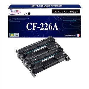 T3AZUR -2x Toners compatibles avec HP CF226A (26A) pour HP LaserJet Pro M402  M402d  M402dn  M402dne  M402dw  M402m  M402n  M426dw  M426fdn  M426fdw M426m