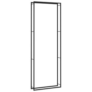 vidaXL Portant de bois de chauffage Noir mat 110x28x312 cm Acier