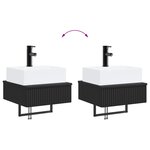 vidaXL Basin de lavage mural Noir 40 x 41 x 39 cm Bois d'ingénierie