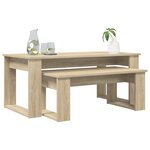 vidaXL Ensemble de tables basses 2 Pièces Chêne Sonoma Bois d'ingénierie