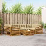vidaXL Ensemble de canapés d'extérieur 7 pc Naturel et Beige