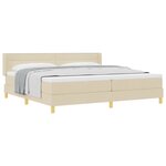 Lit à ressort vidaXL avec matelas crème 200x200 cm en tissu