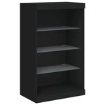 vidaXL Buffets avec lumières LED 3 Pièces noir bois d'ingénierie