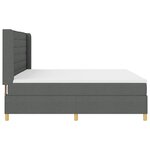 Box Spring VidaXL avec Matelas Gris Foncé 200x200 cm en Tissu