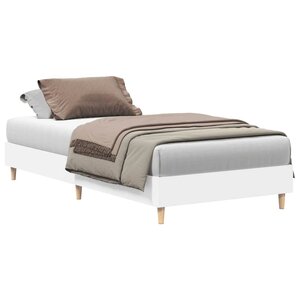 vidaXL Cadre de lit sans matelas blanc 90x190 cm bois d'ingénierie