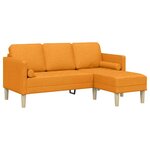 vidaXL Ensemble de Canapés avec coussin 2 Pièces Jaune foncé Polyester