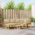 vidaXL Ensemble de canapés d'extérieur 7 Pièces Blanc et Beige