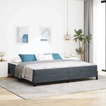 vidaXL Lit à ressorts avec matelas Gris foncé 200 x 200 cm tissu