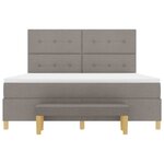 vidaXL Lit à ressorts avec tête de lit Taupe 200 x 180 cm tissu