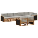 vidaXL Ensemble de canapés d'extérieur 8 pc Naturel et gris clair