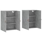 vidaXL Armoires murales 2 Pièces gris béton 69 5x34x90 cm